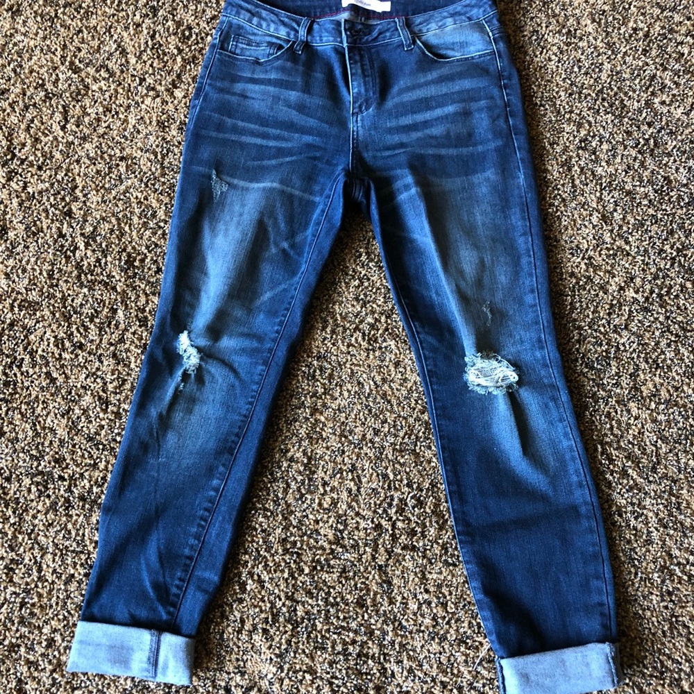 Faded ripped jeans